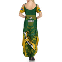 South Africa Rugby Summer Maxi Dress Go Springboks Kente Pattern With Bokke - Wonder Print Shop