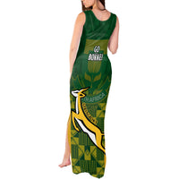 South Africa Rugby Tank Maxi Dress Go Springboks Kente Pattern With Bokke - Wonder Print Shop