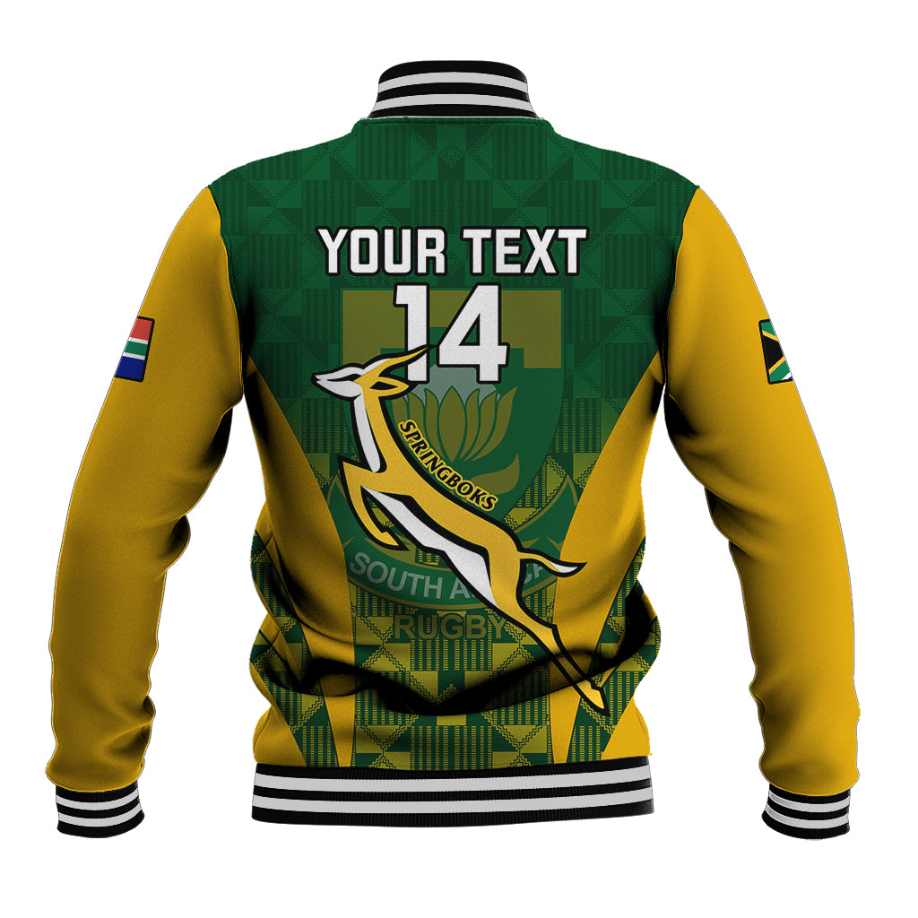 Custom South Africa Rugby Baseball Jacket Go Springboks Kente Pattern With Bokke - Wonder Print Shop