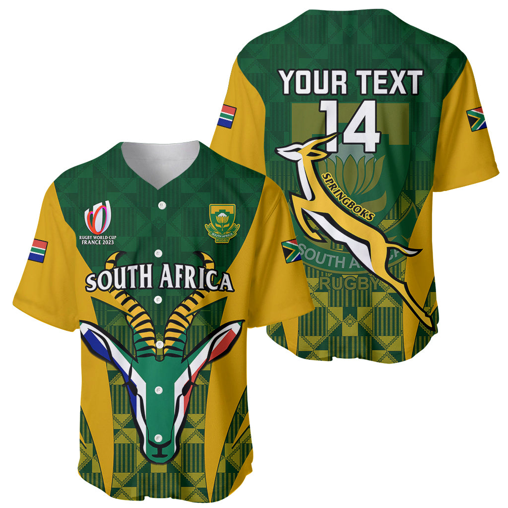 Custom South Africa Rugby Baseball Jersey Go Springboks Kente Pattern With Bokke - Wonder Print Shop
