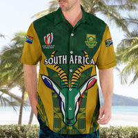 Custom South Africa Rugby Hawaiian Shirt Go Springboks Kente Pattern With Bokke - Wonder Print Shop