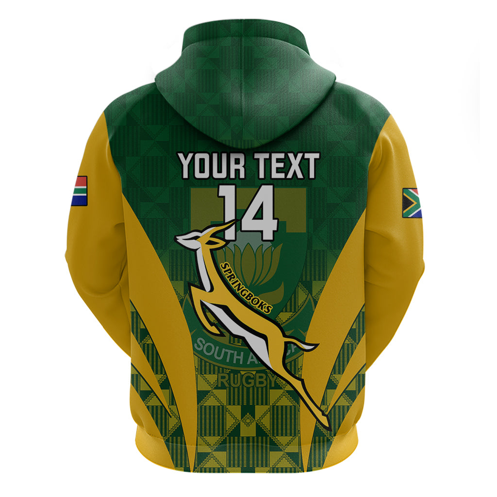 Custom South Africa Rugby Hoodie Go Springboks Kente Pattern With Bokke - Wonder Print Shop