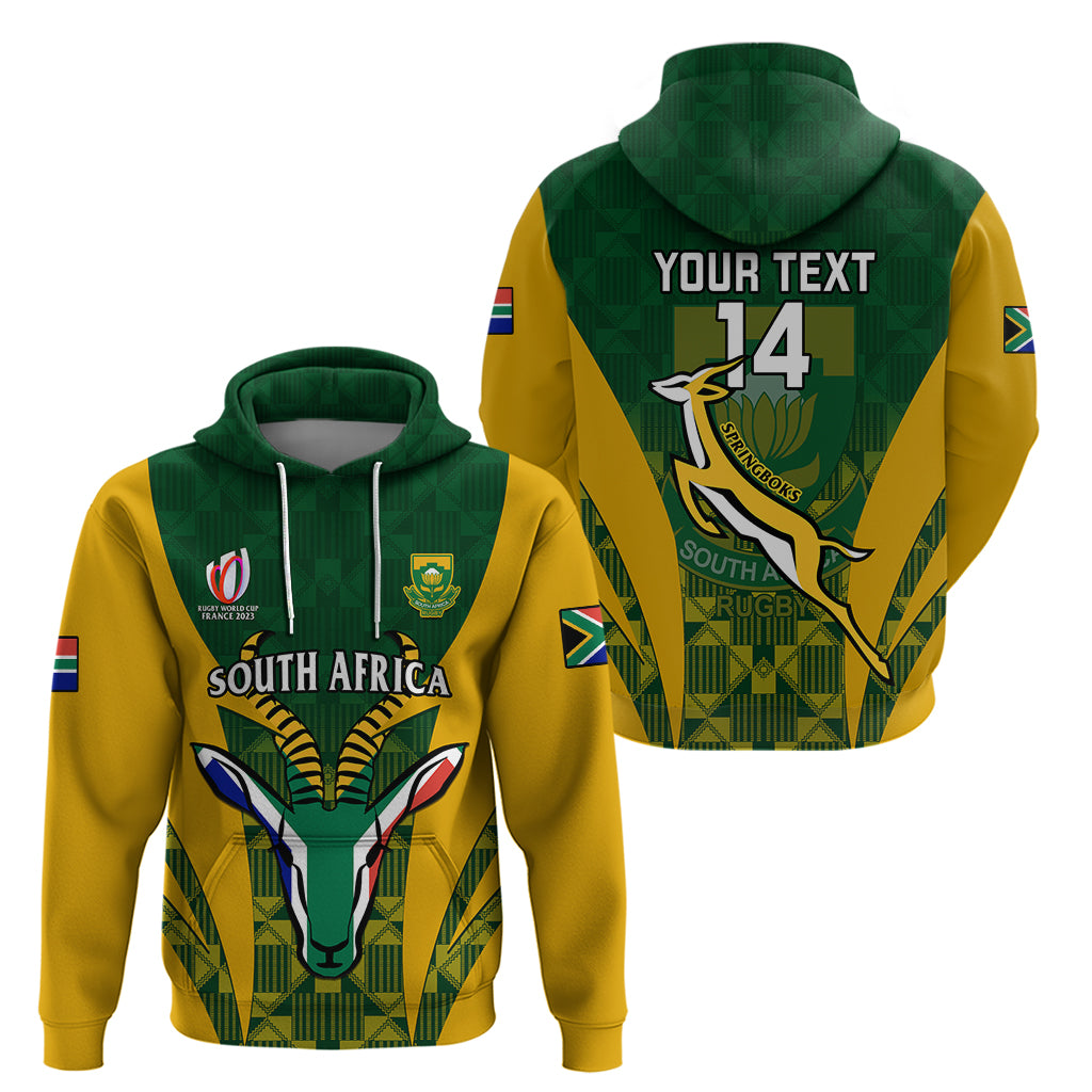 Custom South Africa Rugby Hoodie Go Springboks Kente Pattern With Bokke - Wonder Print Shop