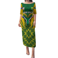 Custom South Africa Rugby Puletasi Go Springboks Kente Pattern With Bokke - Wonder Print Shop