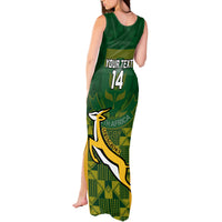 Custom South Africa Rugby Tank Maxi Dress Go Springboks Kente Pattern With Bokke - Wonder Print Shop
