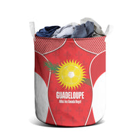 Guadeloupe Football Laundry Basket Allez Les Gwada Boys Red Color