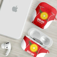 Guadeloupe Football AirPods Case Allez Les Gwada Boys Red Color