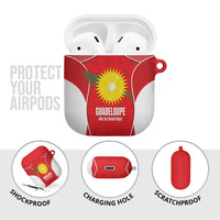 Guadeloupe Football AirPods Case Allez Les Gwada Boys Red Color