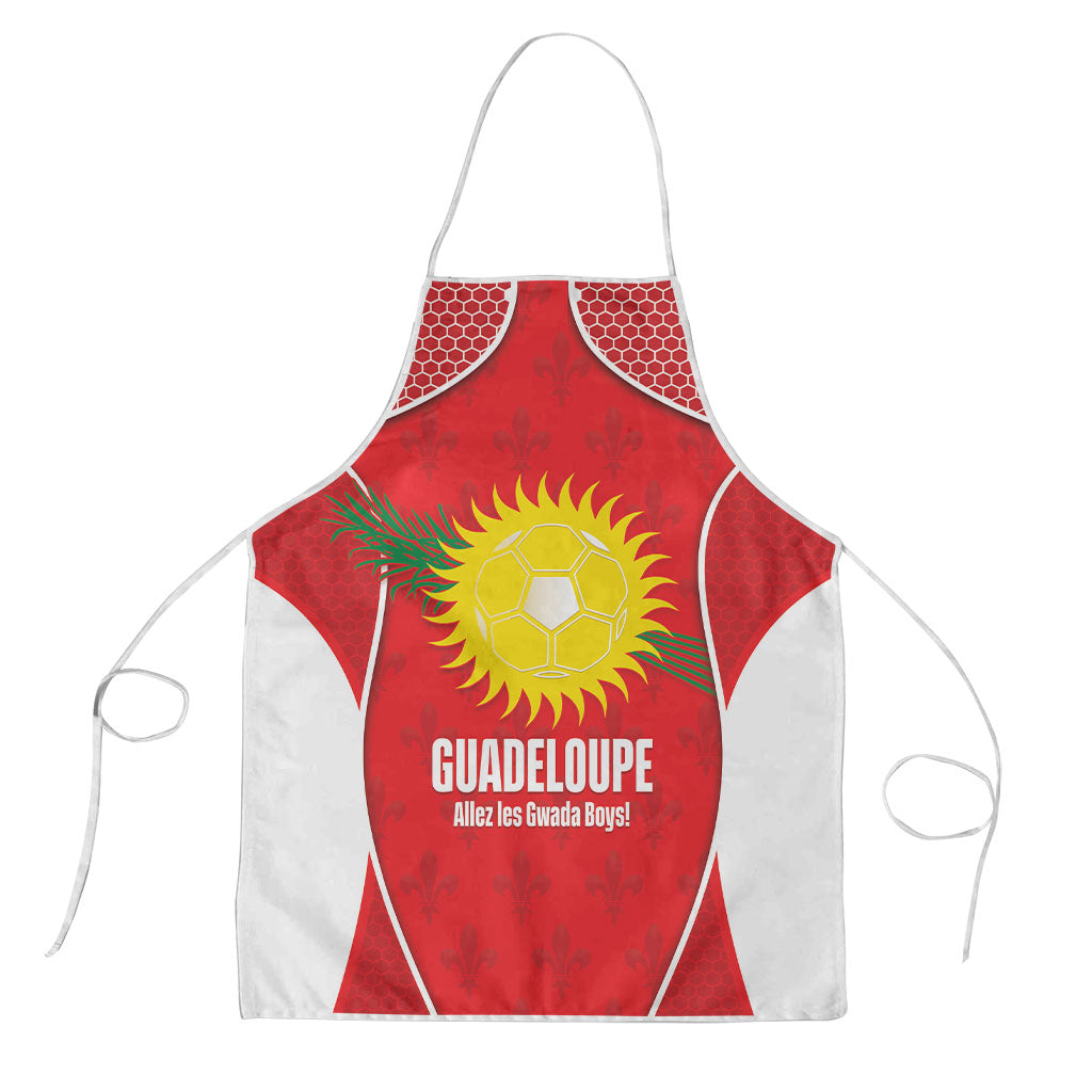 Guadeloupe Football Apron Allez Les Gwada Boys Red Color
