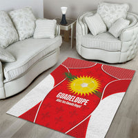 Guadeloupe Football Area Rug Allez Les Gwada Boys Red Color