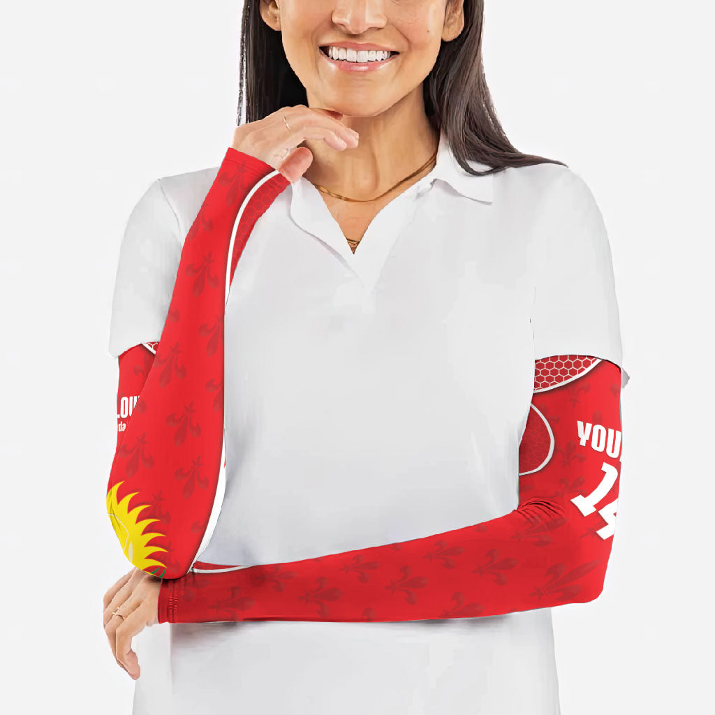 Guadeloupe Football Custom Arm Sleeves Allez Les Gwada Boys Red Color
