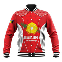 Guadeloupe Football Custom Baseball Jacket Allez Les Gwada Boys Red Color