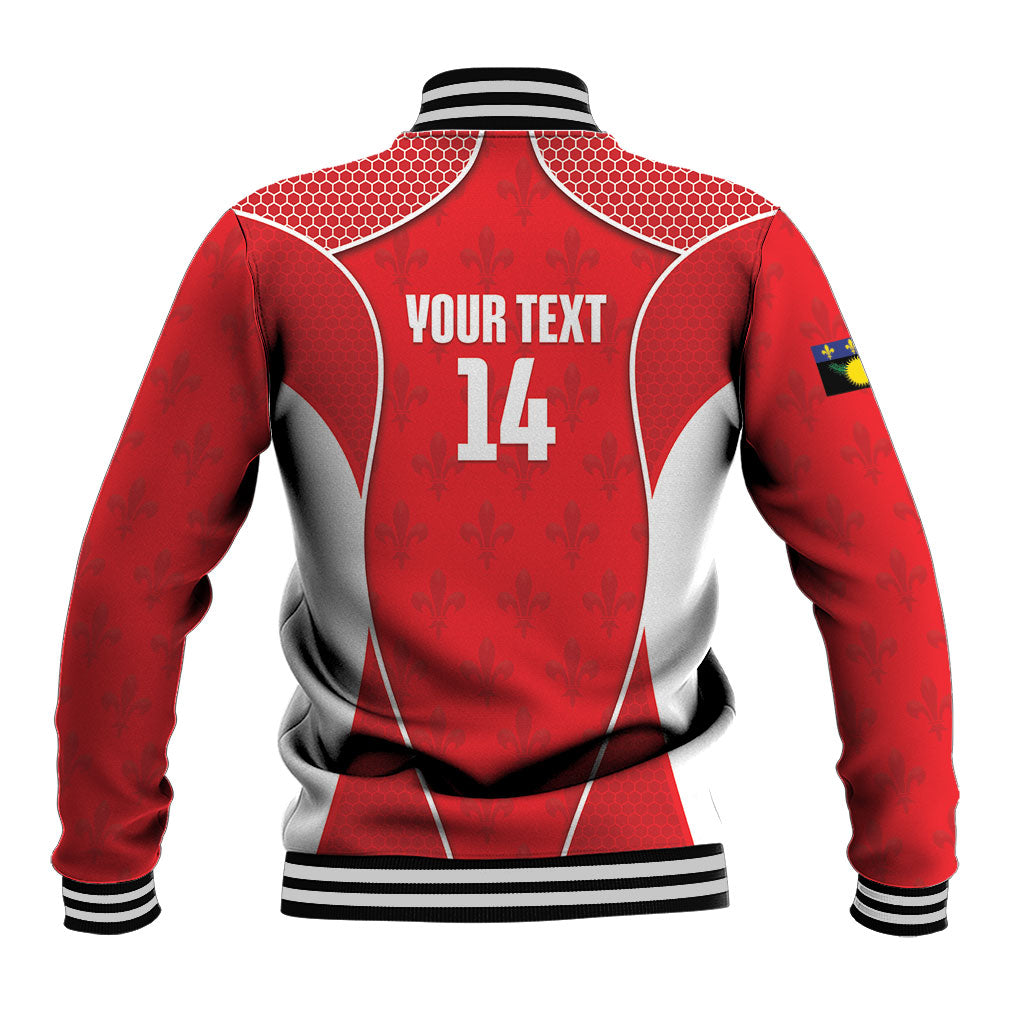 Guadeloupe Football Custom Baseball Jacket Allez Les Gwada Boys Red Color