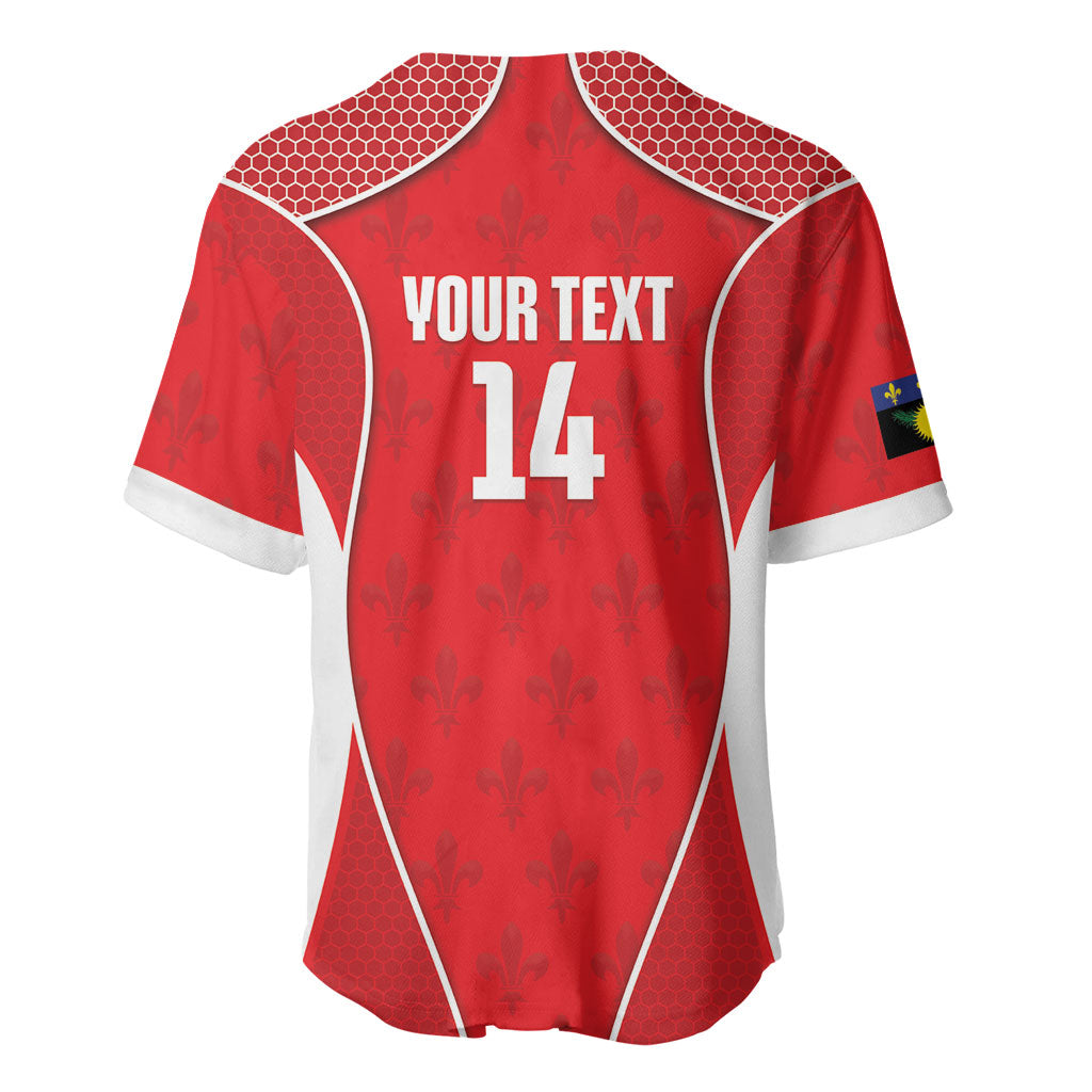 Guadeloupe Football Custom Baseball Jersey Allez Les Gwada Boys Red Color