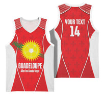 Guadeloupe Football Custom Basketball Jersey Allez Les Gwada Boys Red Color