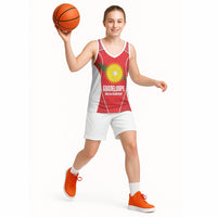 Guadeloupe Football Custom Basketball Jersey Allez Les Gwada Boys Red Color