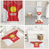 Guadeloupe Football Bathroom Set Allez Les Gwada Boys Red Color