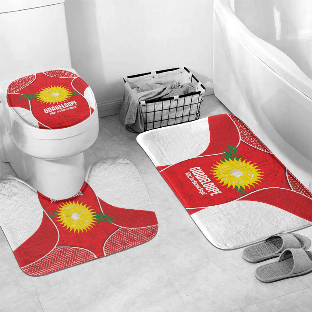 Guadeloupe Football Bathroom Set Allez Les Gwada Boys Red Color