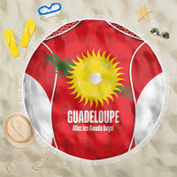 Guadeloupe Football Beach Blanket Allez Les Gwada Boys Red Color
