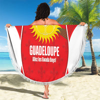 Guadeloupe Football Beach Blanket Allez Les Gwada Boys Red Color