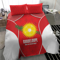 Guadeloupe Football Bedding Set Allez Les Gwada Boys Red Color