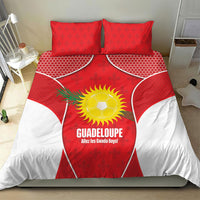 Guadeloupe Football Bedding Set Allez Les Gwada Boys Red Color