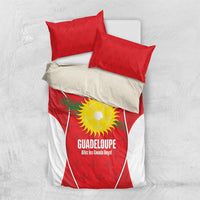 Guadeloupe Football Bedding Set Allez Les Gwada Boys Red Color