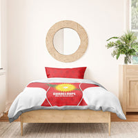 Guadeloupe Football Bedding Set Allez Les Gwada Boys Red Color