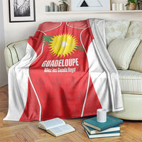 Guadeloupe Football Blanket Allez Les Gwada Boys Red Color