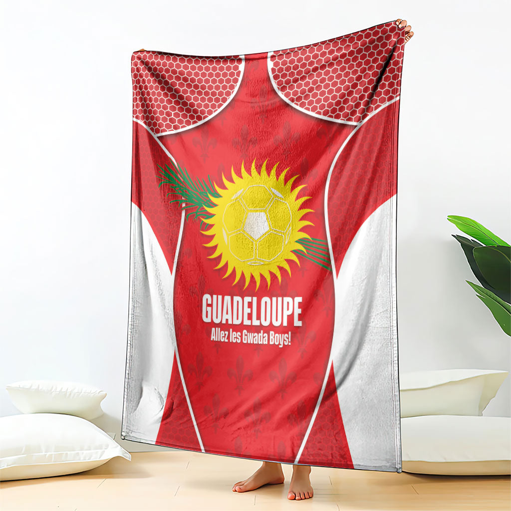 Guadeloupe Football Blanket Allez Les Gwada Boys Red Color