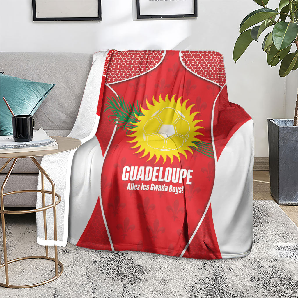 Guadeloupe Football Blanket Allez Les Gwada Boys Red Color