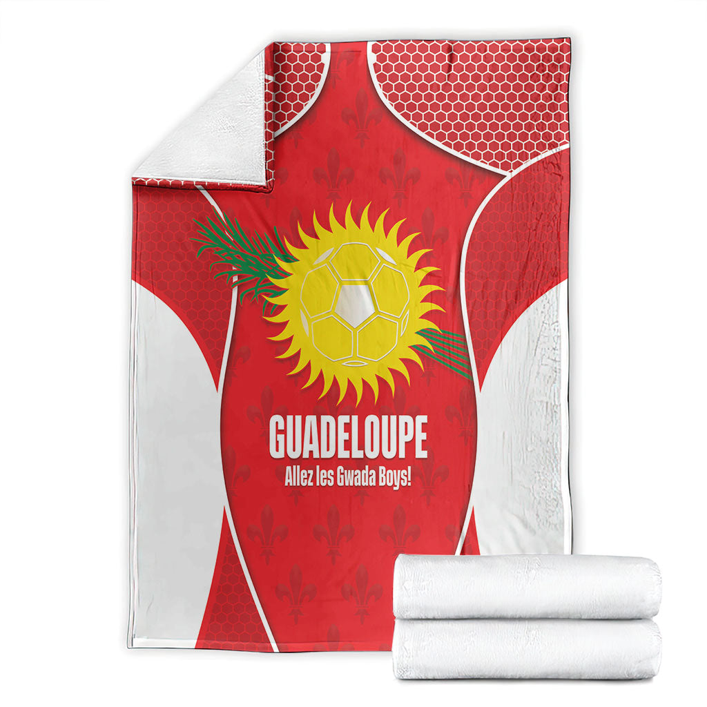 Guadeloupe Football Blanket Allez Les Gwada Boys Red Color