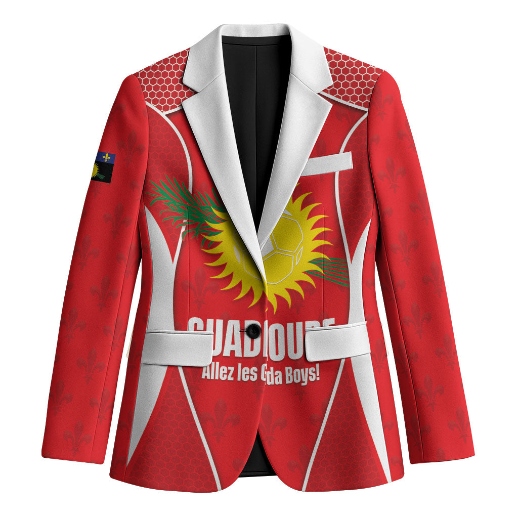 Guadeloupe Football Custom Blazer Allez Les Gwada Boys Red Color