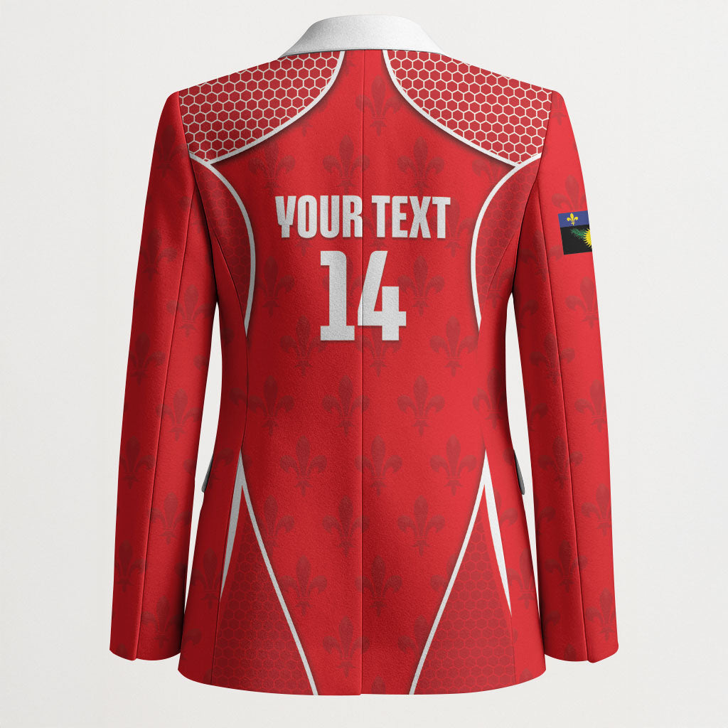 Guadeloupe Football Custom Blazer Allez Les Gwada Boys Red Color