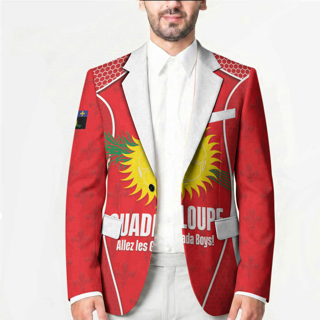 Guadeloupe Football Custom Blazer Allez Les Gwada Boys Red Color