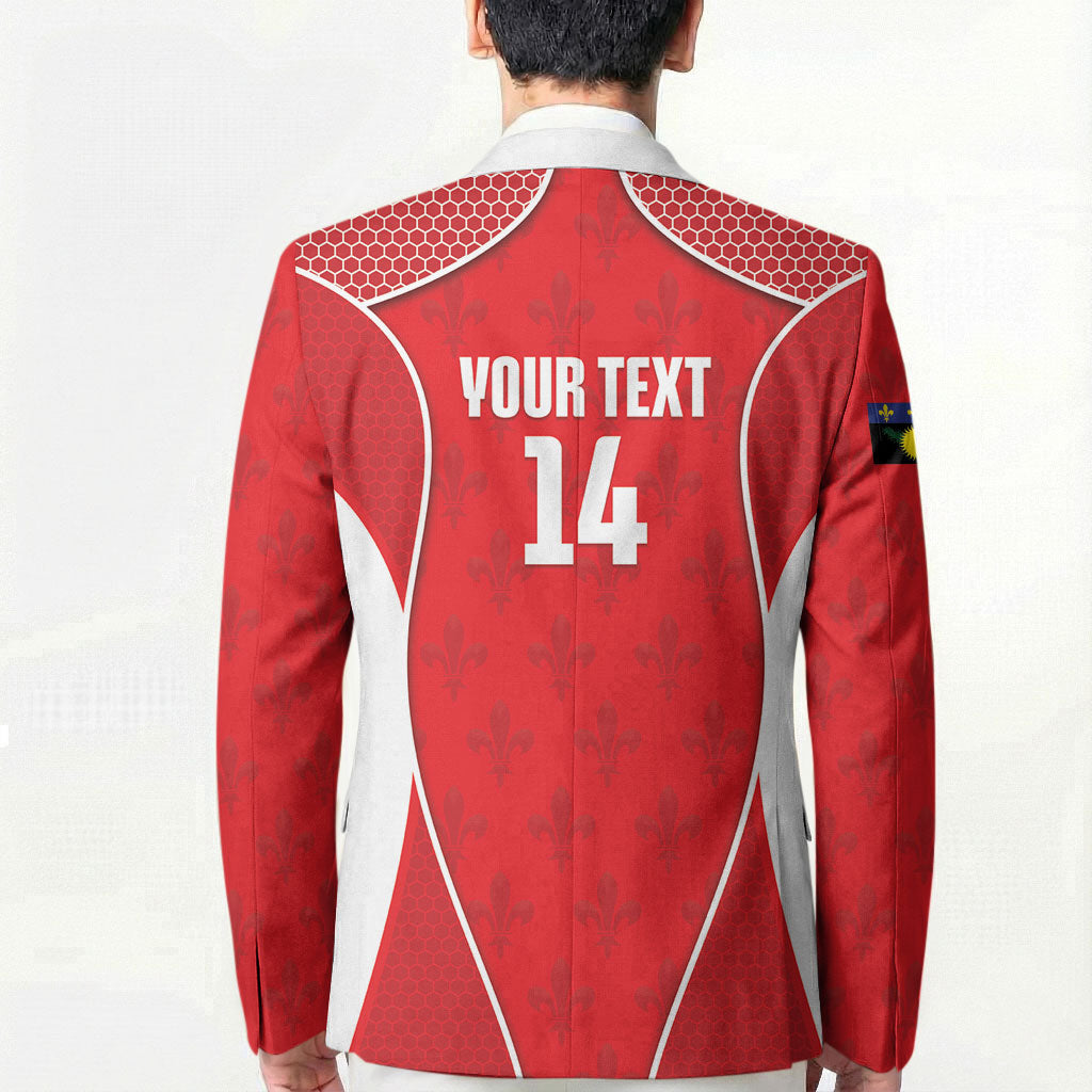 Guadeloupe Football Custom Blazer Allez Les Gwada Boys Red Color