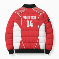 Guadeloupe Football Custom Bomber Puffer Jacket Allez Les Gwada Boys Red Color