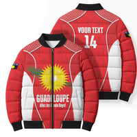 Guadeloupe Football Custom Bomber Puffer Jacket Allez Les Gwada Boys Red Color