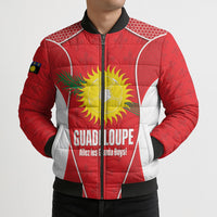 Guadeloupe Football Custom Bomber Puffer Jacket Allez Les Gwada Boys Red Color