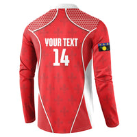 Guadeloupe Football Custom Button Sweatshirt Allez Les Gwada Boys Red Color