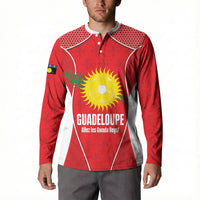 Guadeloupe Football Custom Button Sweatshirt Allez Les Gwada Boys Red Color