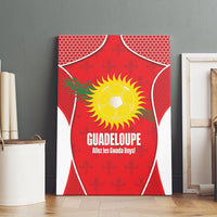 Guadeloupe Football Canvas Wall Art Allez Les Gwada Boys Red Color