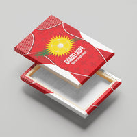 Guadeloupe Football Canvas Wall Art Allez Les Gwada Boys Red Color