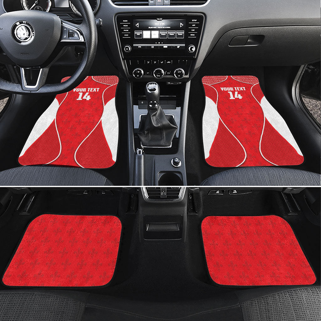Guadeloupe Football Custom Car Mats Allez Les Gwada Boys Red Color
