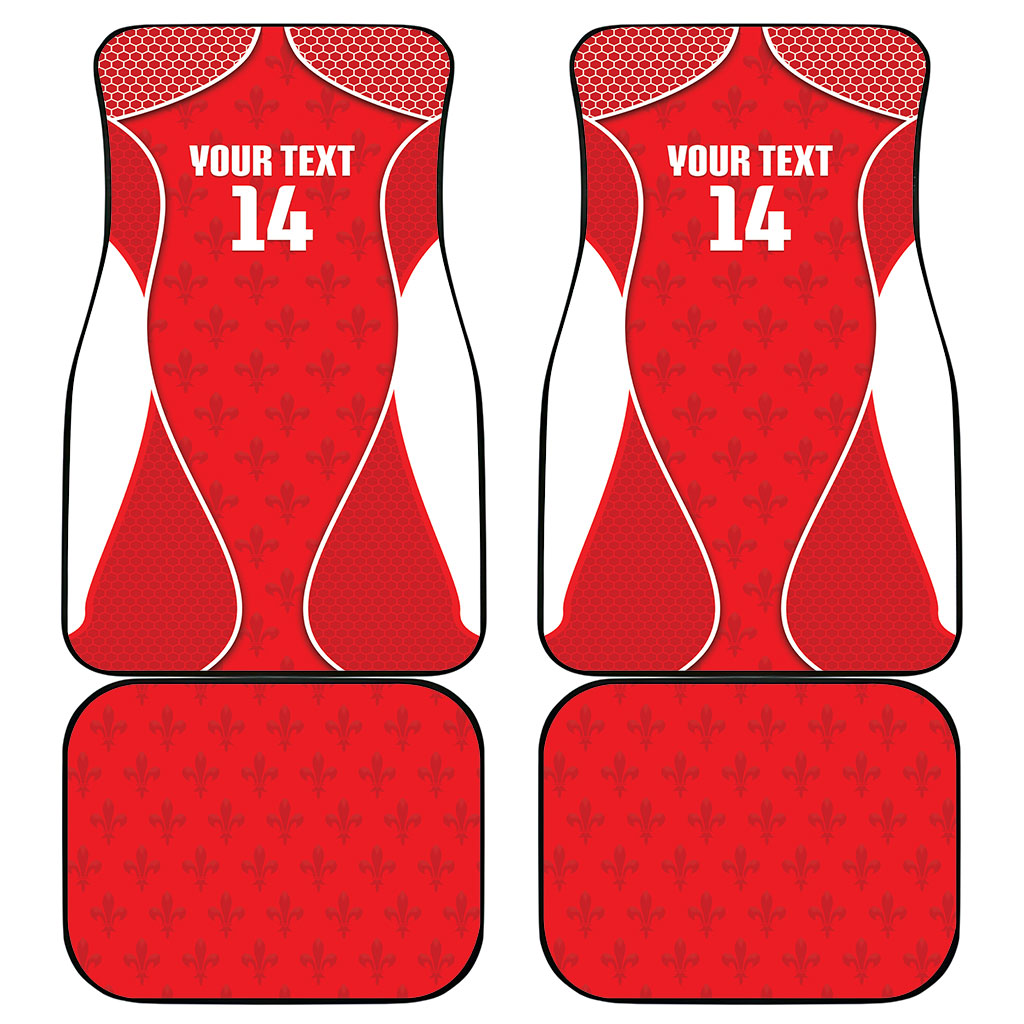 Guadeloupe Football Custom Car Mats Allez Les Gwada Boys Red Color