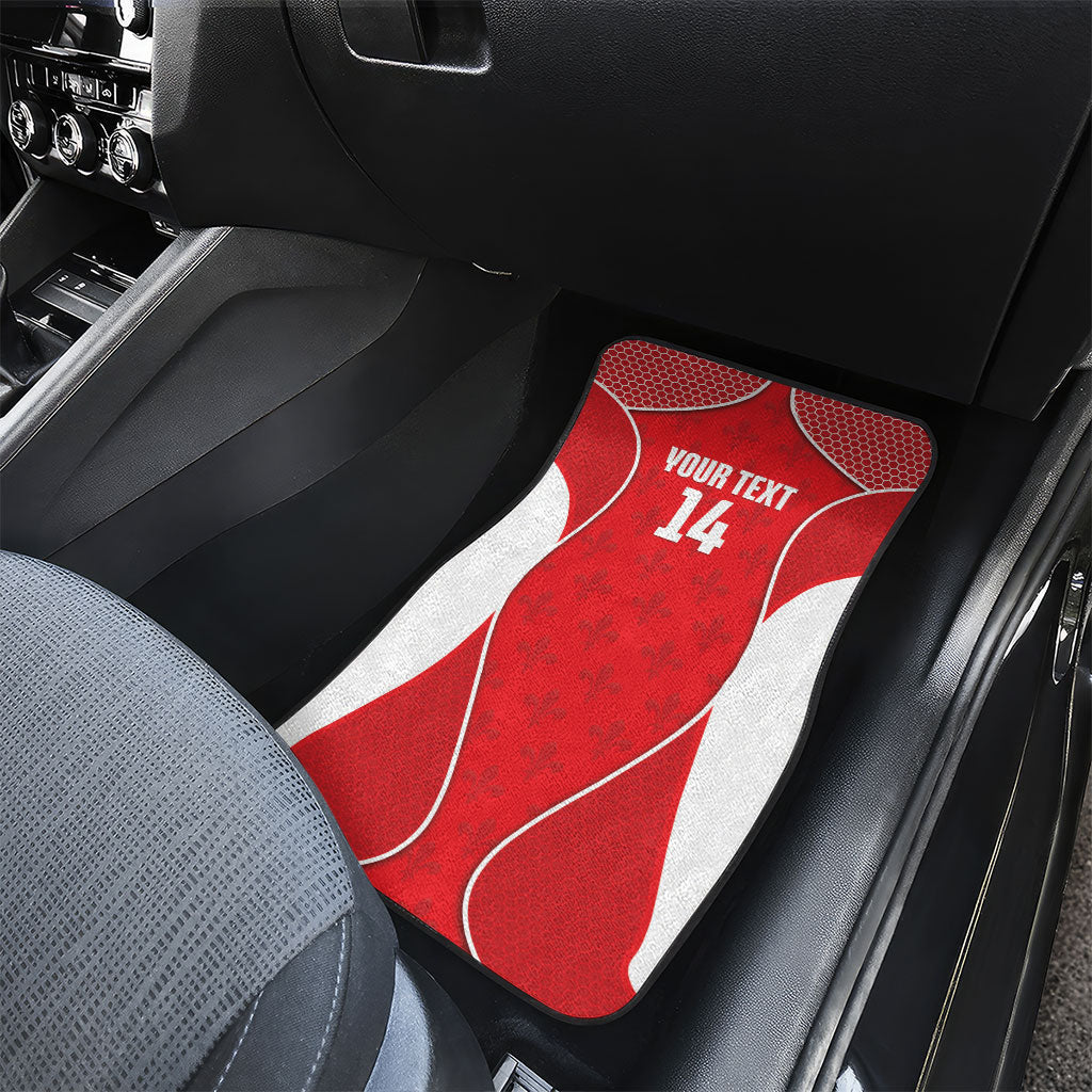 Guadeloupe Football Custom Car Mats Allez Les Gwada Boys Red Color