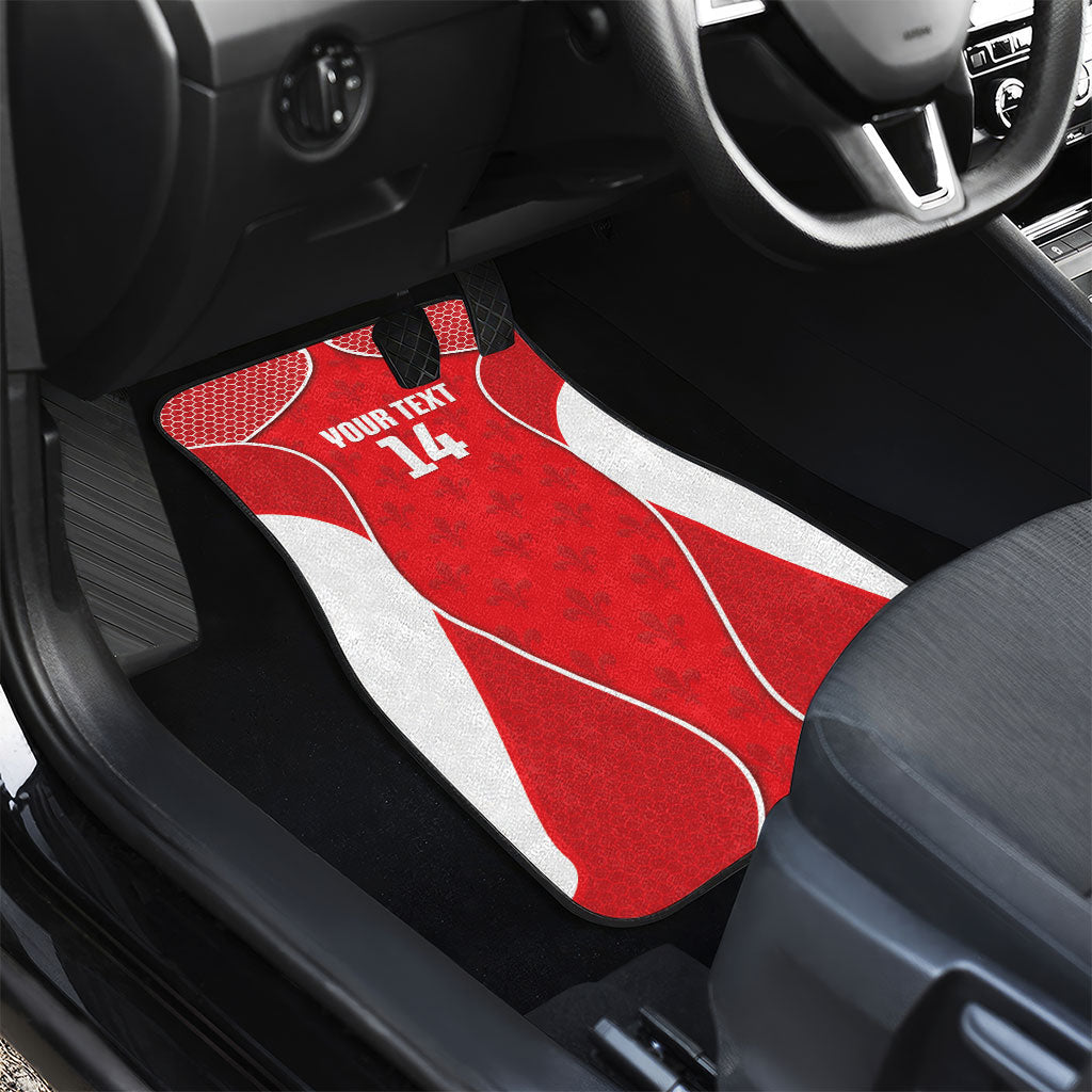 Guadeloupe Football Custom Car Mats Allez Les Gwada Boys Red Color