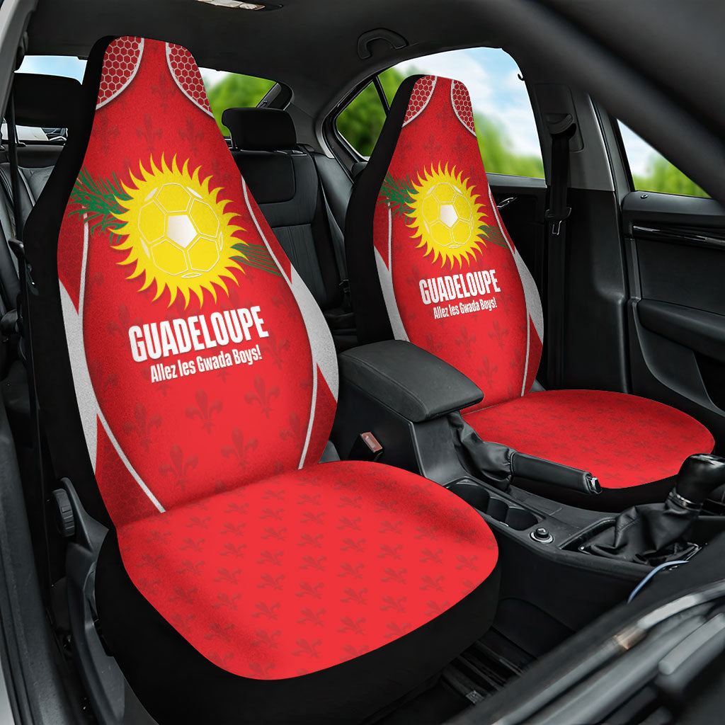 Guadeloupe Football Car Seat Cover Allez Les Gwada Boys Red Color