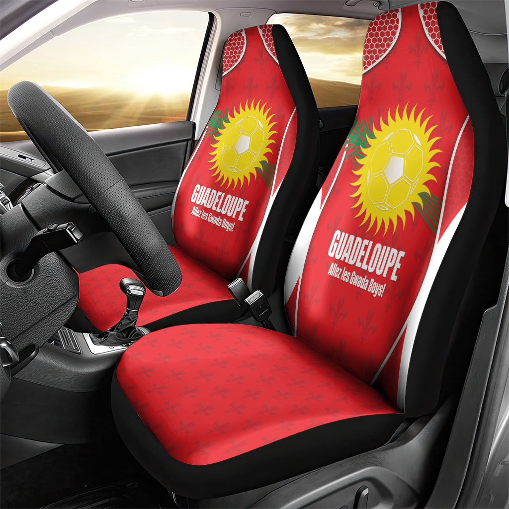 Guadeloupe Football Car Seat Cover Allez Les Gwada Boys Red Color