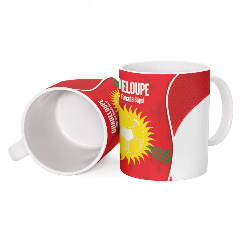 Guadeloupe Football Ceramic Mug Allez Les Gwada Boys Red Color